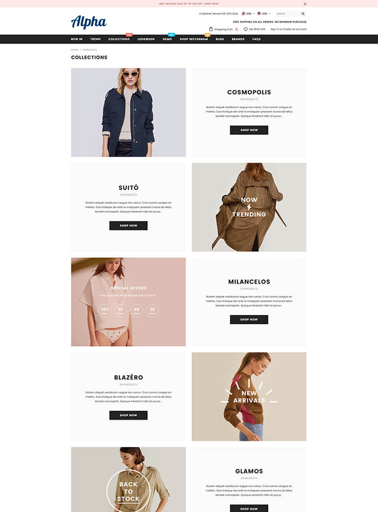 Insame Collection List Layout