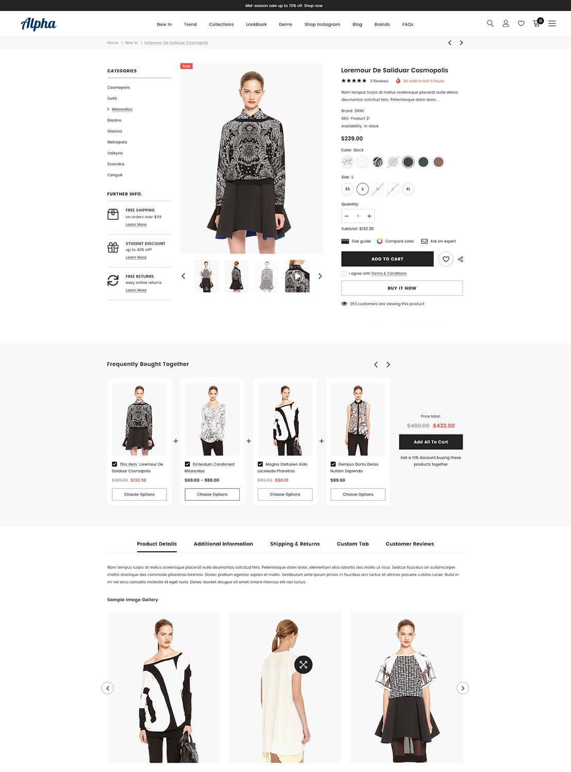 Insame Product Page - Left Sidebar