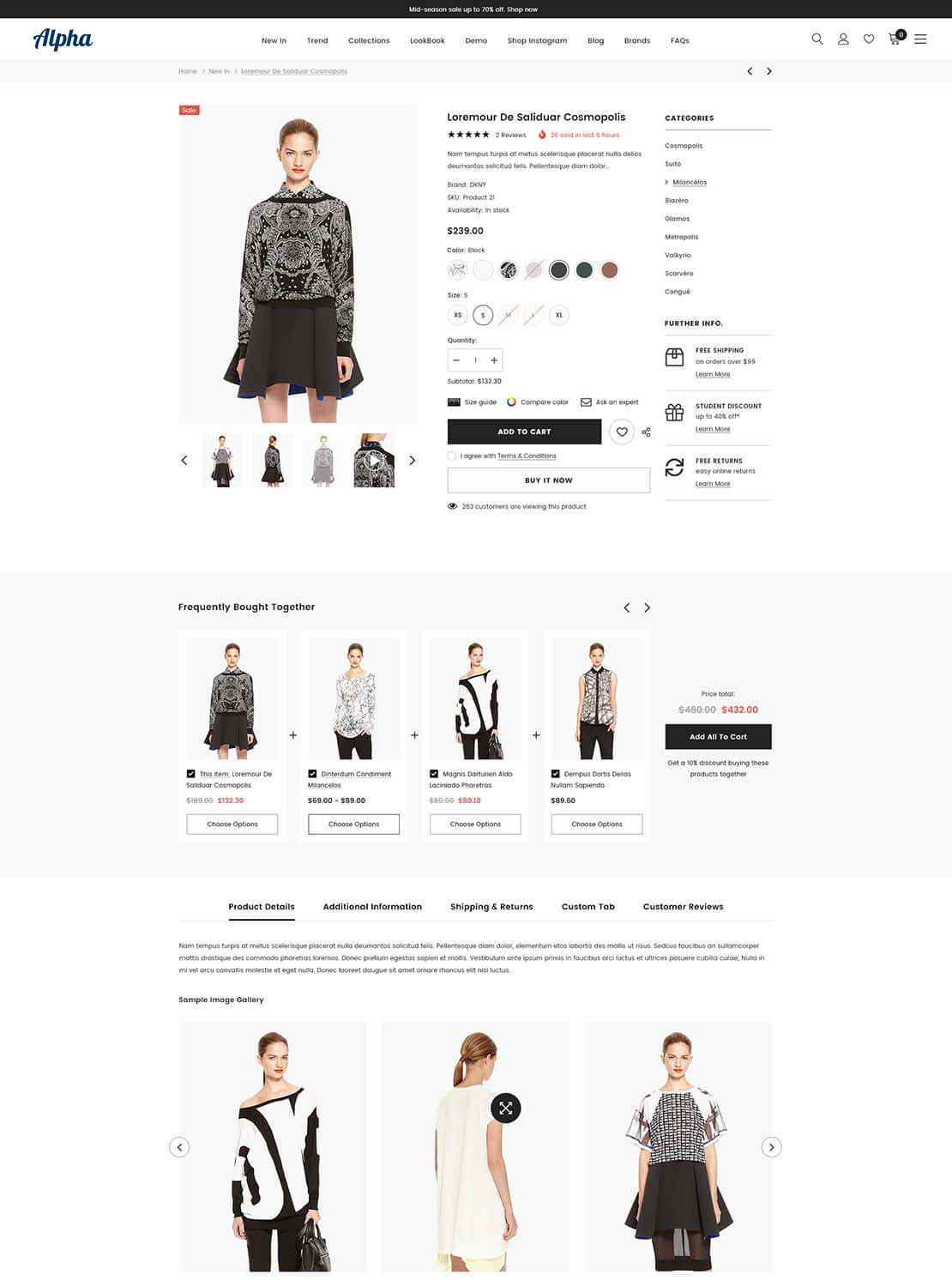 Insame Product Page - Right Sidebar